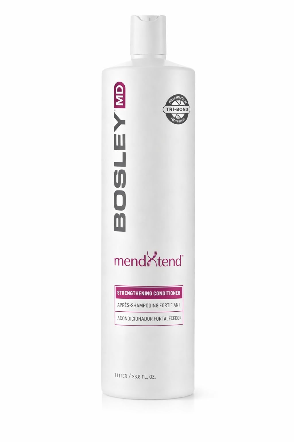 Light Gray BosleyMD MendXtend Strengthening Conditioner for Thinning Hair – Sulfate-Free Thickening & Breakage Repair with Biotin, DHT Blockers & Tri-Bond Technology – Fuller, Stronger Hair for Unisex 33.8 Fl Oz