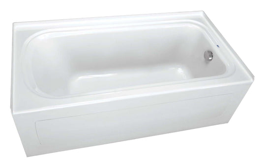 White Smoke PROFLO PFS7242RSK Hillsboro 72" x 42" Three Wall Alcove Acrylic Soaking Tub with Right Drain and Overflow - White