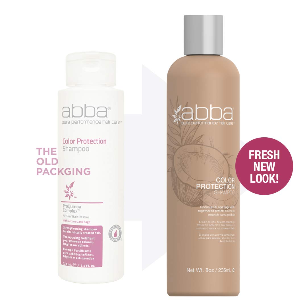 White Smoke ABBA - Pure Color Protection Shampoo - Protects & Nourishes Color Chemically Processed Hair - Coconut Oil & Sage, 32 fl oz