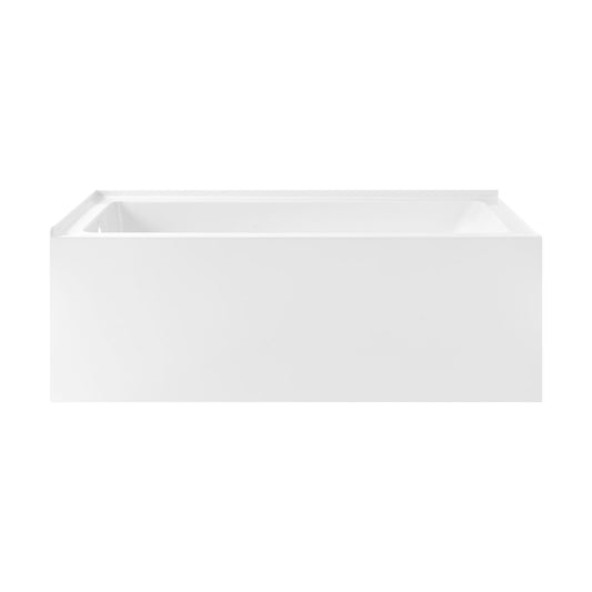 Lavender Swiss Madison Voltaire 72 x 36 Left Drain Soaking Alcove Corner Apron Bathtub in Glossy White