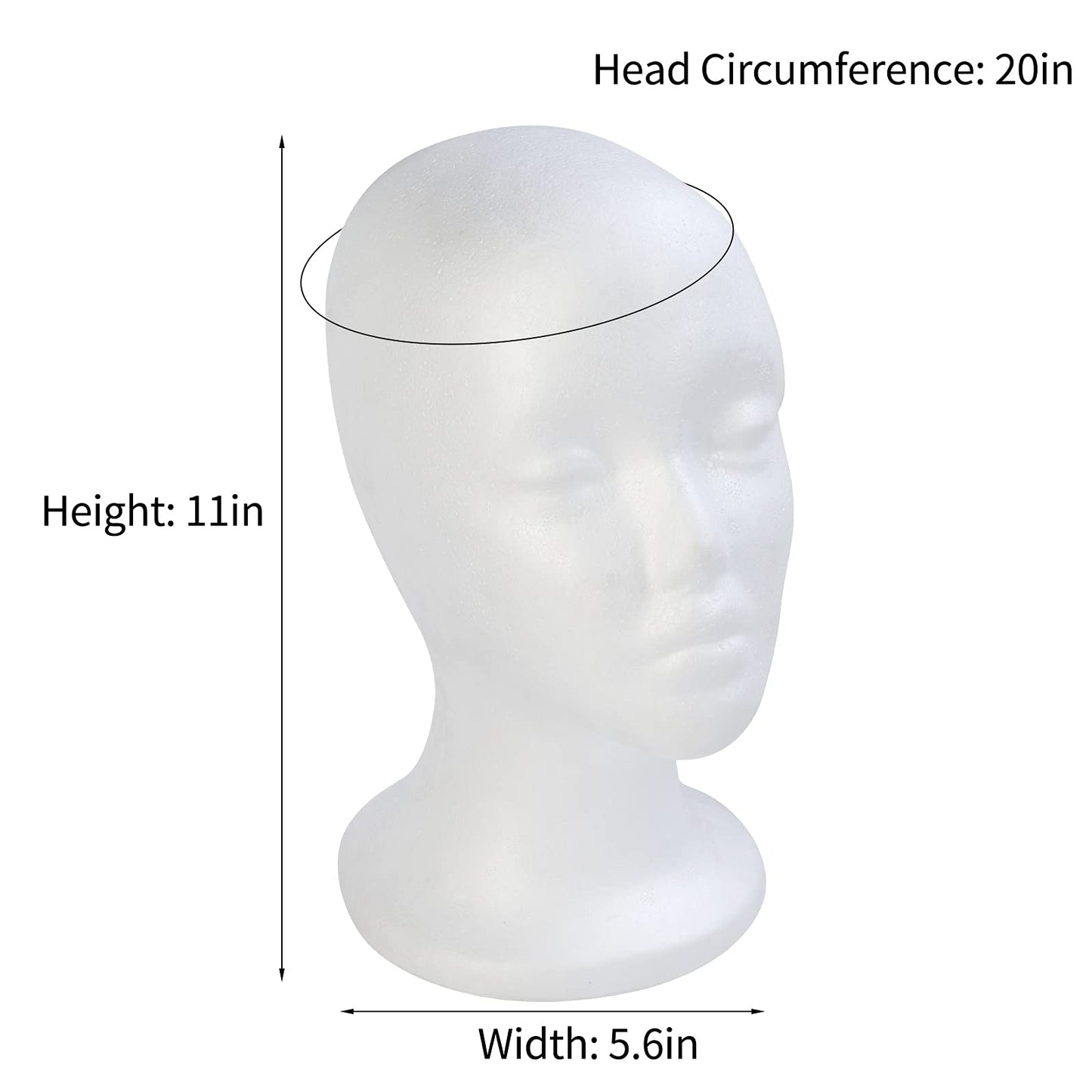 White Smoke BALABALA 3 Pcs Foam Wig Head, Female Styrofoam Mannequin Hairpieces Stand Holder Cosmetics Model Head Wig Display for Style, Model, Display Hair, Hats, Hairpieces, Mask , Salon and Travel