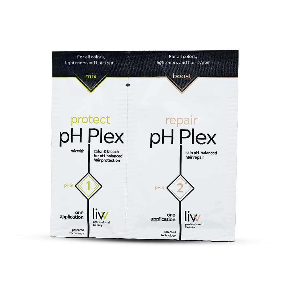 Lavender LIW pH Plex Steps 1&2 Protect & Repair Hair Care Treatment - Use with Home Hair Color & Bleach Products - Salon Quality Professional Results at Home - 1 Sachet of Steps 1 & 2