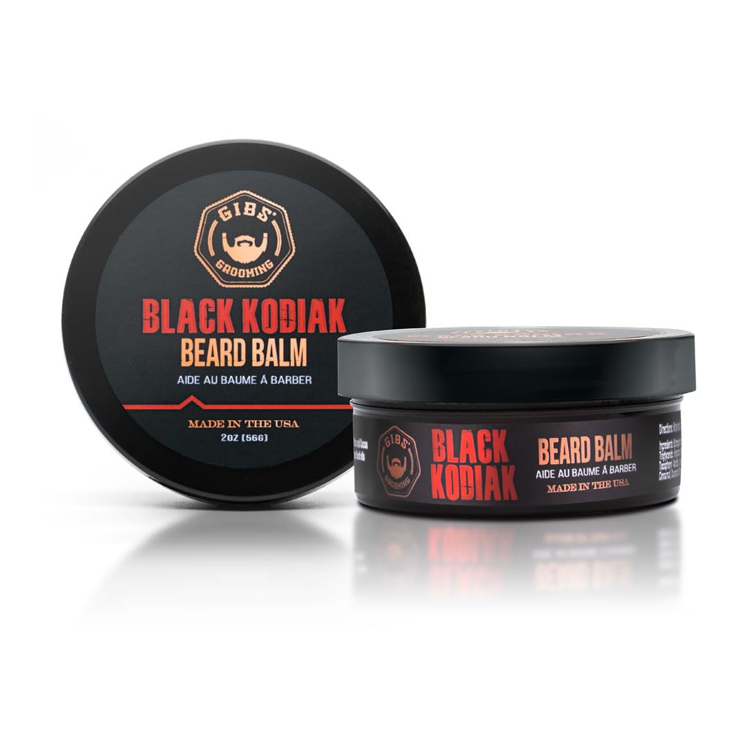 White Smoke GIBS Grooming Black Kodiak Beard Balm Aid, 2 oz