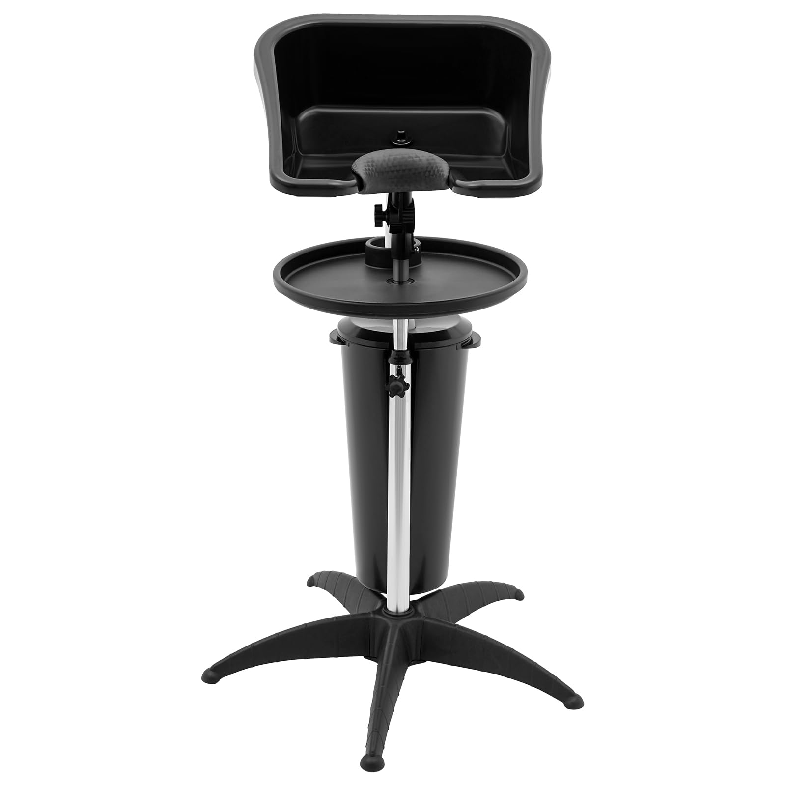 White Smoke NEATOOM Portable Shampoo Bowl Unit Shampoo Bowl Salon Deep Shampoo Basin Sink for Washing Hair with Bucket Massage Brush Neck Rest Height Adjustable Barber and Stylist Hair Washing Station