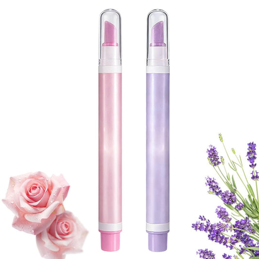 White Smoke Jurfest 2-In-1 Cuticle Oil Pusher Pen,Ceramic Cuticle Remover, Portable Nail Oil Pen, Moisturizing Supports a strong look For Nail Salon, Gentle Hangnail Remover For Women (Rose + Lavender)