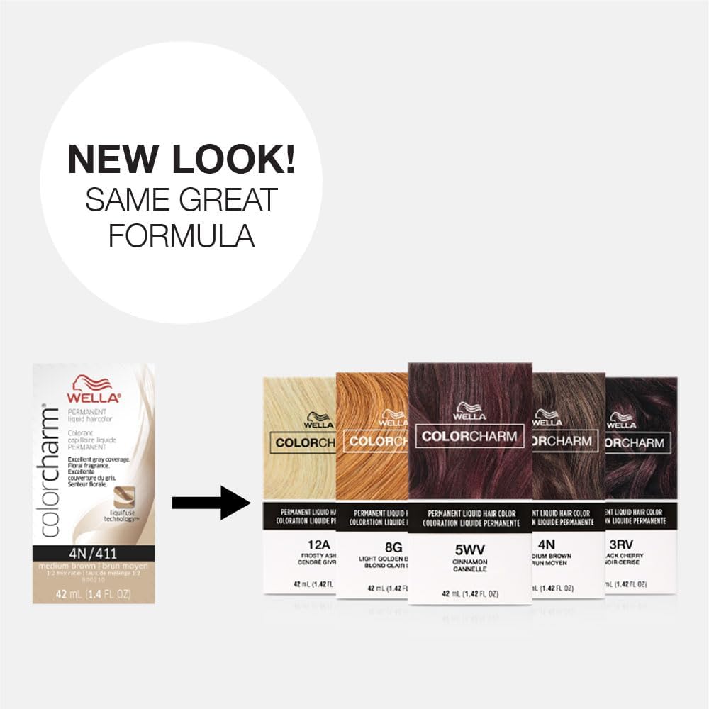 White Smoke COLORCHARM Permanent Liquid Hair Color | 7W Caramel | Up to 100% Gray Coverage | 1.42 Fl Oz