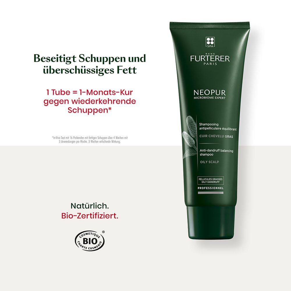 White Smoke Rene Furterer NEOPUR Scalp Balancing Shampoo - For Dry Scalps Prone to Loose Dandruff - With Wild Ginger & Celery Seed - Dermatologist Tested - 5 fl. oz.