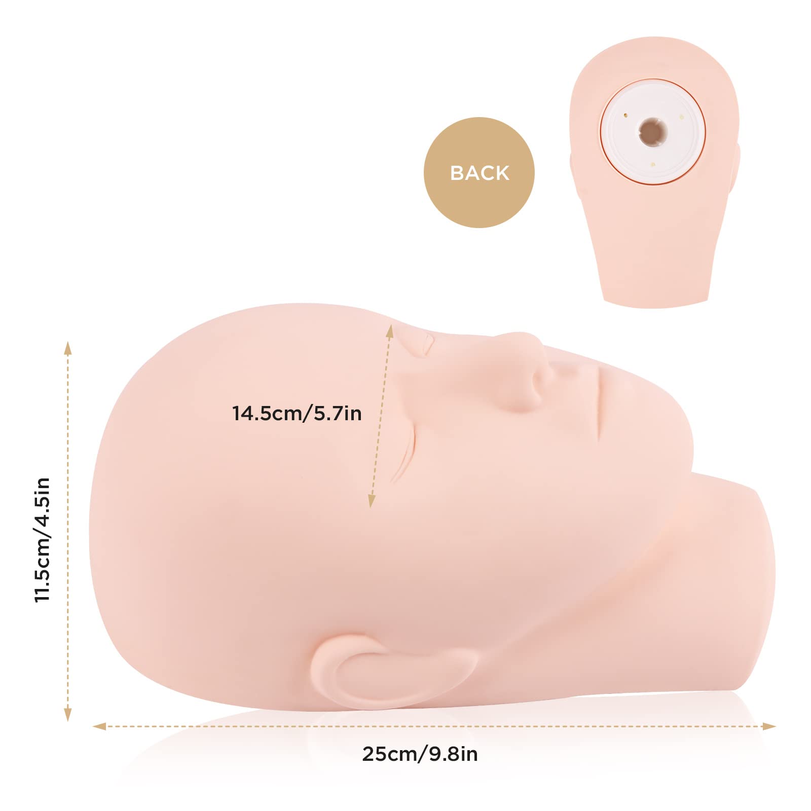 White Smoke LASHVIEW Lash Mannequin Head, Practice Training Head for Make Up and Lash Extention,Cosmetology Face Head,Soft-Touch Rubber,Easy to Clean by Skincare Essential Oil.