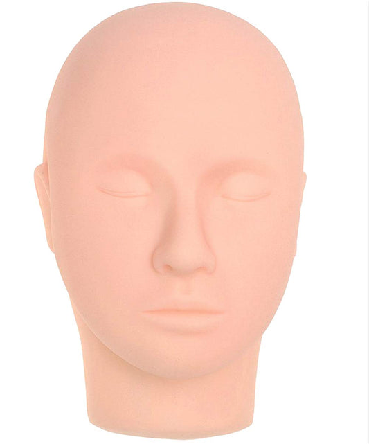 Peach Puff Lash Mannequin Head,Silicone Mannequin Head,Pro Training Mannequin Flat Head Practice,for Make Up and Lash Extention,Cosmetology Mannequin Doll Face Head (Skin colour -A)
