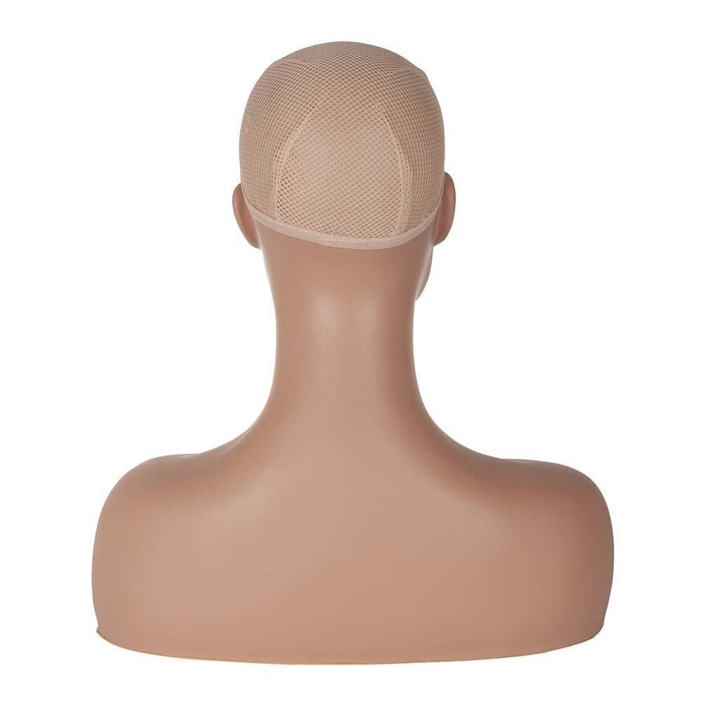 White Smoke Realistic Female Mannequin Head with Shoulder Display Manikin Head Bust for Wigs,Makeup,Beauty Accessories Displaying