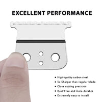 White Smoke 2 Pcs Replacement Blades Compatible with Andis #04710 and Andis #04521 hair Trimmer Compatible with Andis T Outliner & GTX Trimmer(sliver steel T blade + sliver steel blade)