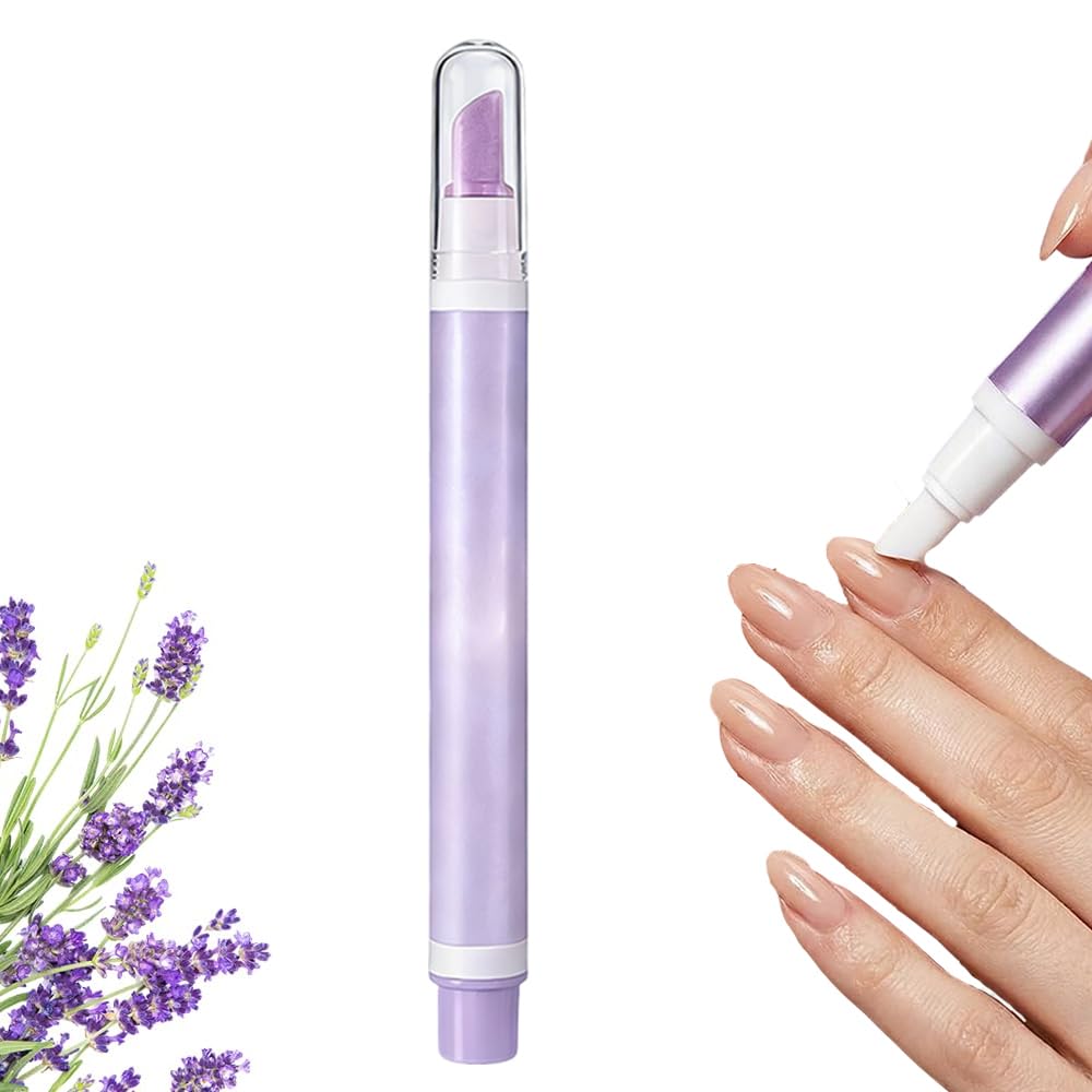 White Smoke Jurfest 2-In-1 Cuticle Oil Pusher Pen,Ceramic Cuticle Remover, Portable Nail Oil Pen, Moisturizing Supports a strong look For Nail Salon, Gentle Hangnail Remover For Women (Lavender scent)