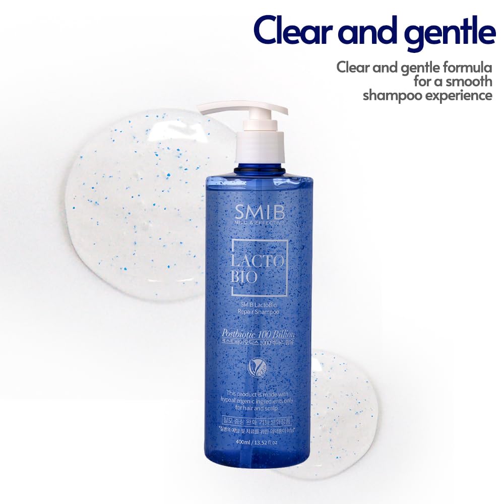 White Smoke SMIB Lactobio Repair Shampoo – SLS/SLES Free Postbiotic Scalp Treatment for Damaged Hair, Dry Itchy Scalp, Hair Loss & Flakes – Deep Cleansing Korean Hair Care (13.52 fl oz)