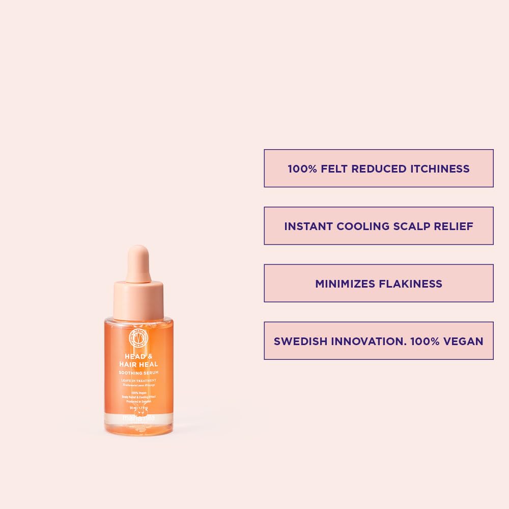 Misty Rose Maria Nila Head & Hair Heal, Soothing Serum, Leave in Treatment for For Dry/Itchy Scalp, Soothing Hyaluronic acid & Aloe Vera, Peppermint extract for Cooling Effect, 1.7 Fl Oz