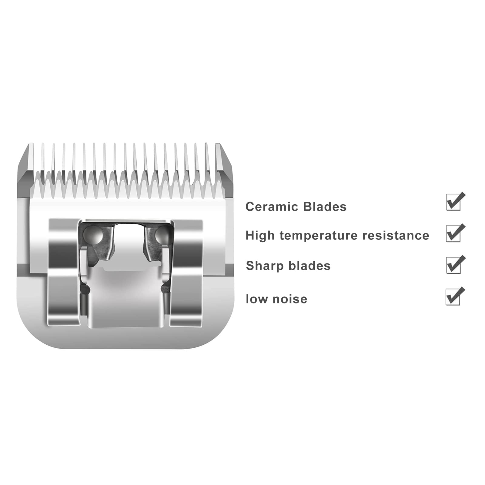 White Smoke DODAER Size 7FC/5FC/4FC Detachable Pet Dog Grooming Clipper Ceramic Blades Set,Compatible with Andis,Oster A5,Wahl KM Series Clippers,Cut Length 1/8"(3.2mm) to 3/8”(9.5mm),3 Pack