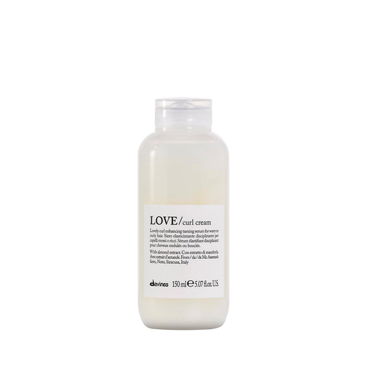 Light Gray Davines LOVE Curl Cream, Lightweight Leave-On Serum for Wavy and Curly Hair - Defines Curls for Better Softness & Shine without Leaving Residue with Almond Extract, 5.07 Fl Oz