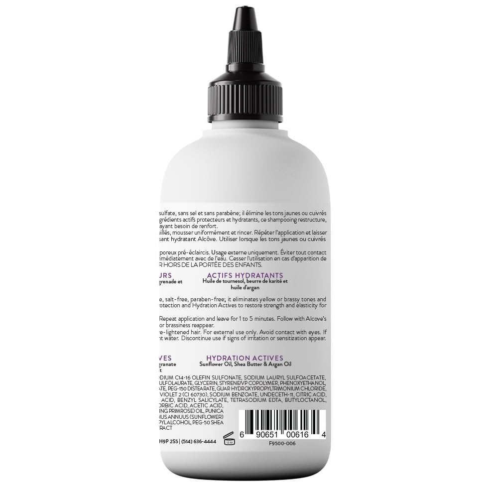 White Smoke Alcôve - Violet Shampoo - Evening Primrose Oil, Mango Extract, and Argan Oil - Sulfate-Free - Blonde Hair - Colored Hair - Neutralize Yellow Tones - Refresh Highlights - Color-Safe -10oz