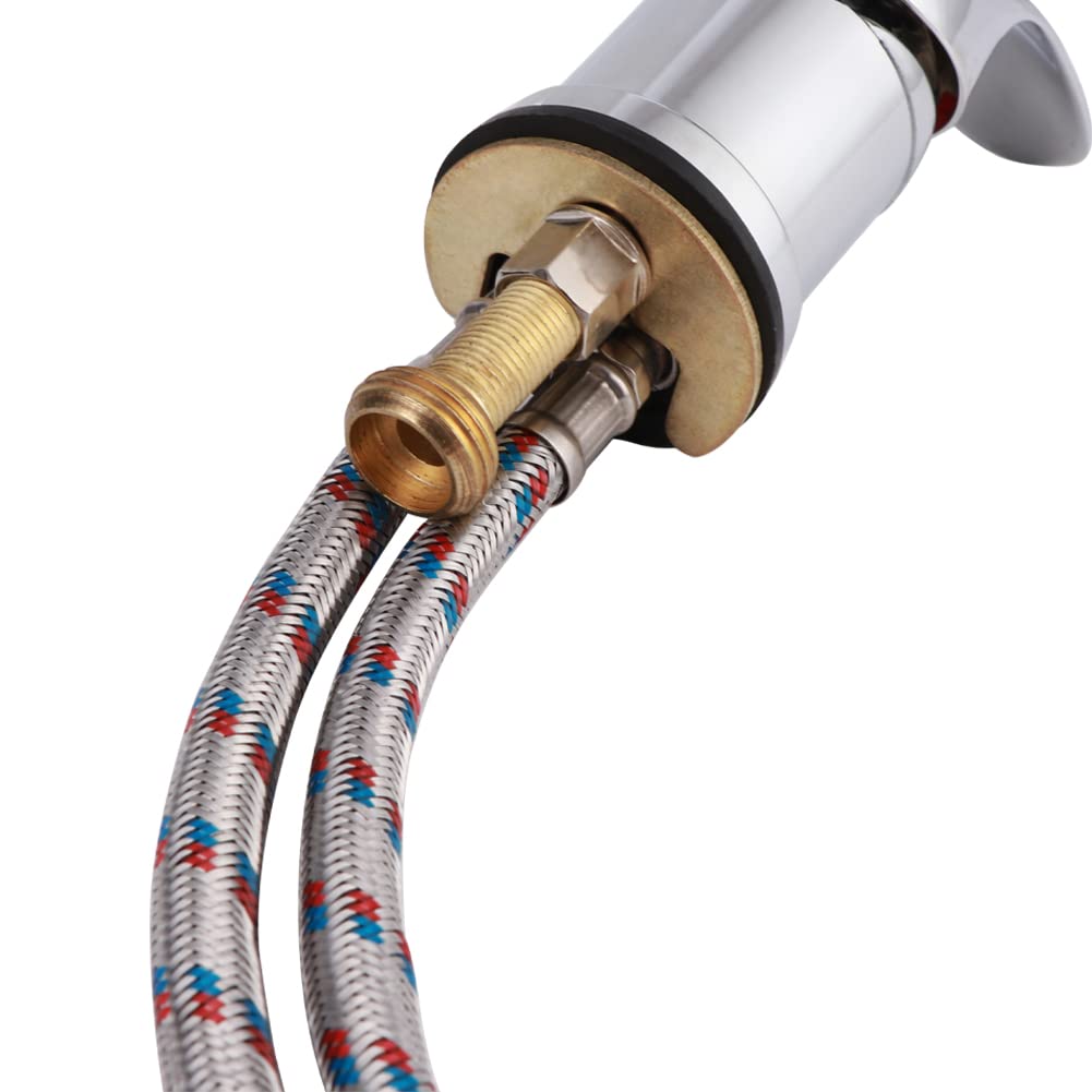 White Smoke Water Faucet Set, Professional Beauty Salon Shampoo Sink Bowl Faucet and Sprayer Kit with Spray Hose, Hair Salon Sink Faucets Sprayer Hose Replacement Set(Silver)