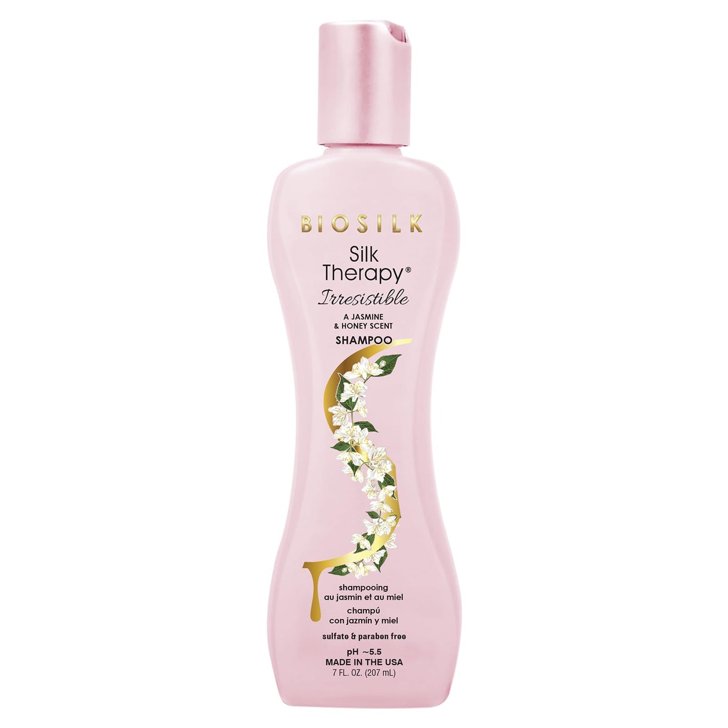 White Smoke BioSilk Irresistible Shampoo, Cleanses & Conditions Frizzy Hair, Jasmine & Honey Scent, Silk Proteins & Botanical Extracts, Sulfate-Free, Paraben-Free, Cruelty-Free, 7 Oz