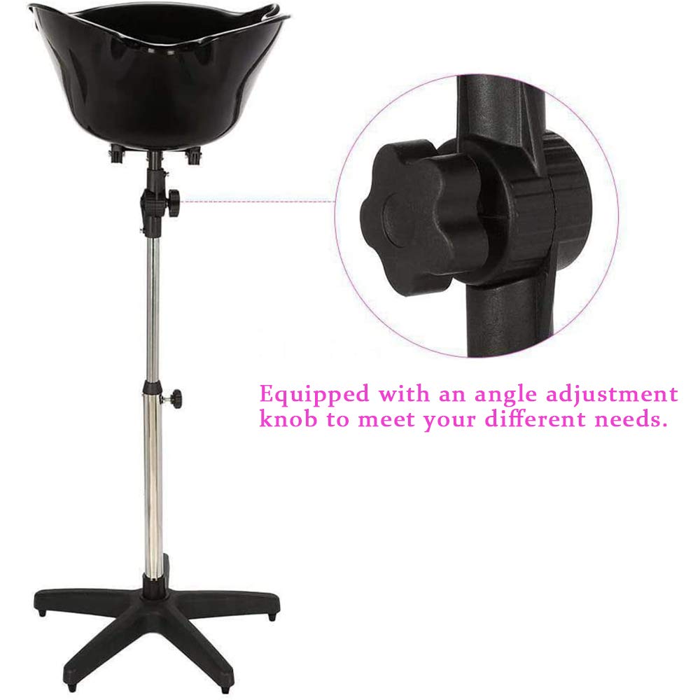White Smoke Salon Deep Shampoo Basin Sink Hair Treatment Bowl Height Adjustable Portable