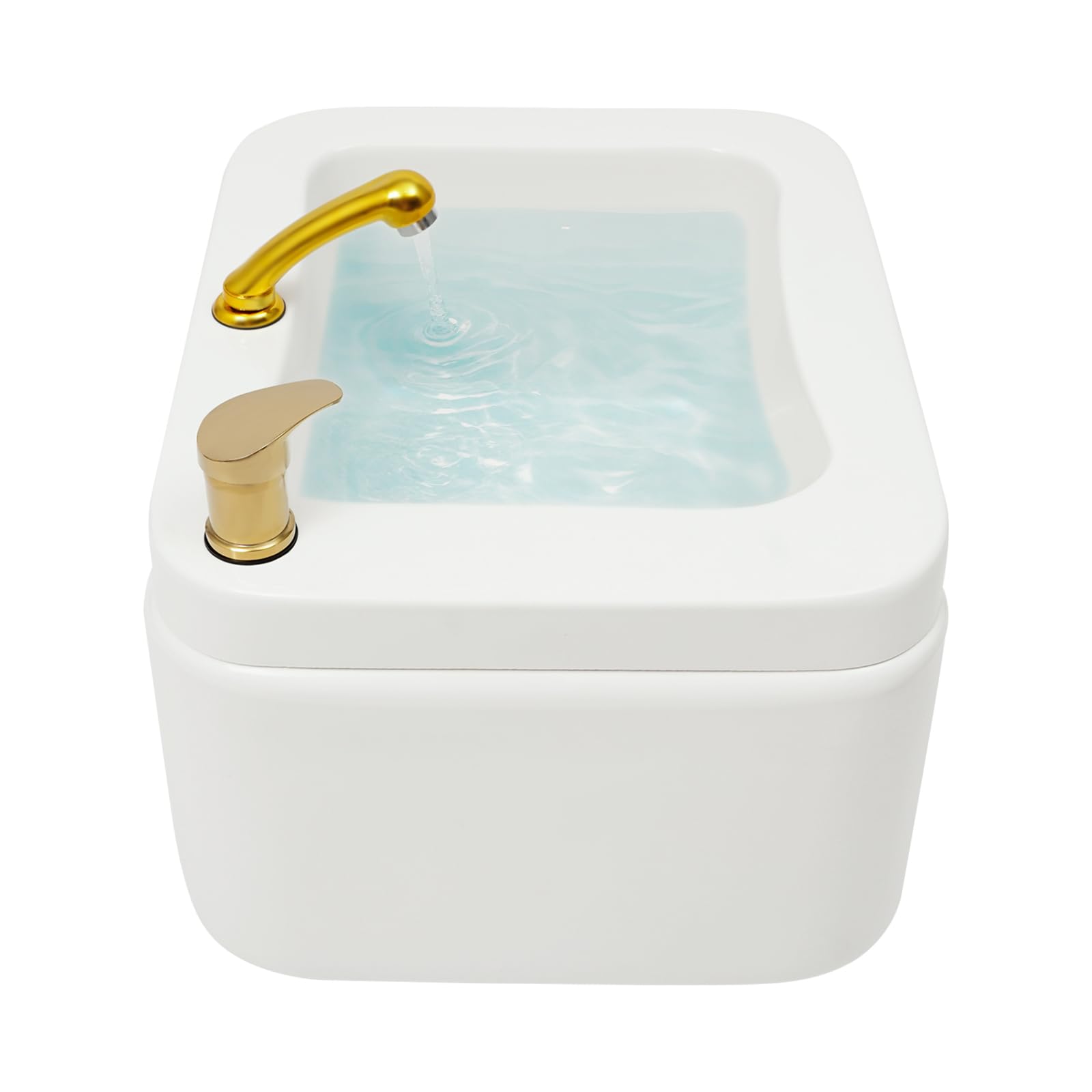 Light Gray BAIODNB Pedicure Foot Spa Bathtub Portable Acrylic Massage Footbath with Hot & Cold Water Pedicure Bowl Acrylic Pedicure Chair Shampoo Sink, Sink Spa Foot Shower Wash Salon, Massage Foot (White+Gold)