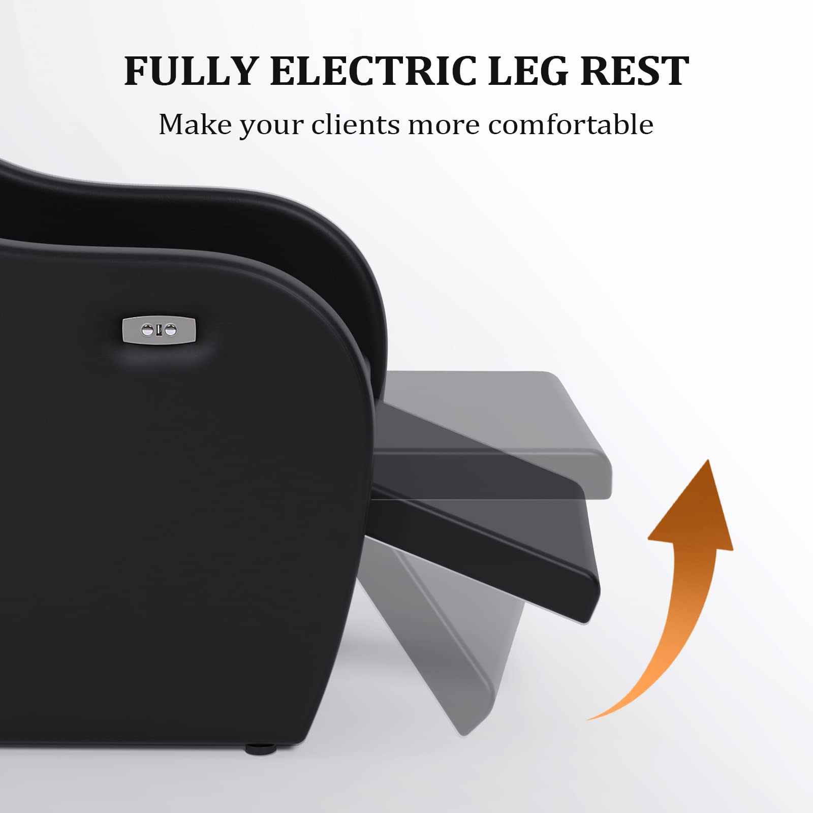 Dark Slate Gray OmySalon Shampoo Bowls for Salon Electric Shampoo Chair with Reclining Legrest & Tilting Porcelain Shampoo Sink, Hair Washing Station Backwash Barber Chair, Shampoo Unit for Beauty Spa Barbershop