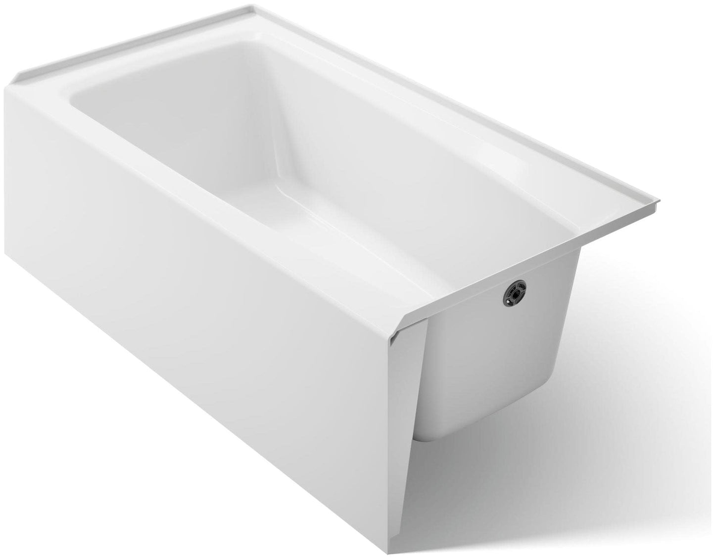 White Smoke Kohler K-26071-RA Irvine 60" x 32" Alcove Bath with Right Hand Drain - White