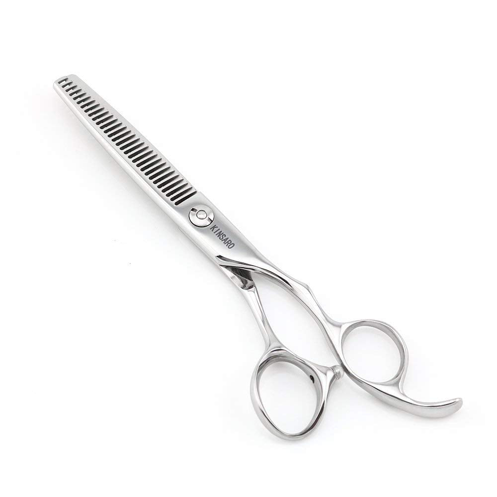 White Smoke KINSARO 6 Inch Hair Cutting Scissors & 6 Inch Hair Thinning Scissors, V Shape Teeth, Stainless Steel, Silver, Ambidextrous, Thinning, Compact