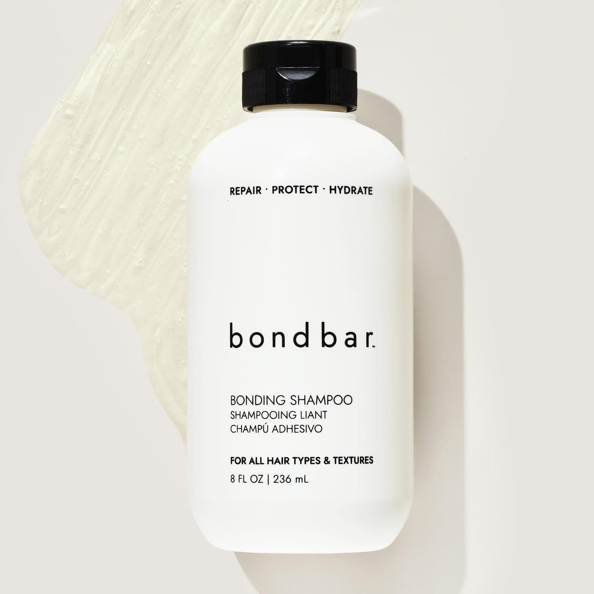 White Smoke Bondbar Repairing Shampoo, Protects, Strengthens & Hydrates All Hair Types & Textures, Prevents Flyaways & Frizz, Adds Moisture & Shine, Vegan, CrueltyFree, 8 Fl. Oz.