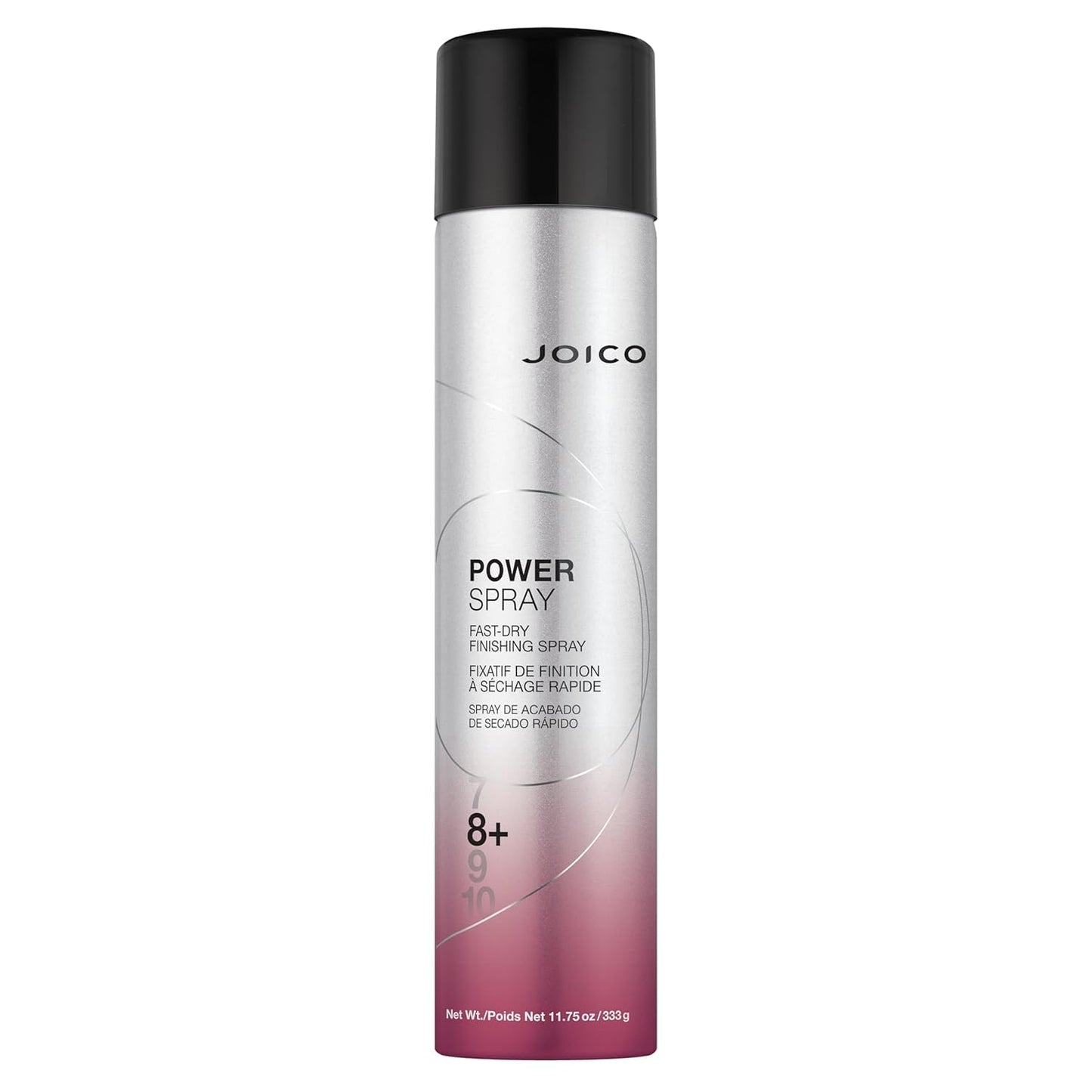 Gray Joico Power Spray Fast-Dry Finishing Spray | For Most Hair Types | Protect Against Heat & Humidity | Protect Against Pollution & Harmful UV | Paraben & Sulfate Free | 72 Hour Hold | 11.75 Fl Oz