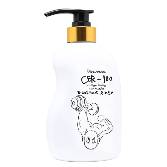 White Smoke Elizavecca Collagen Coating Hair Treatment Rinse 500ml - Moisturizing Conditioner for Dry Damaged Hair