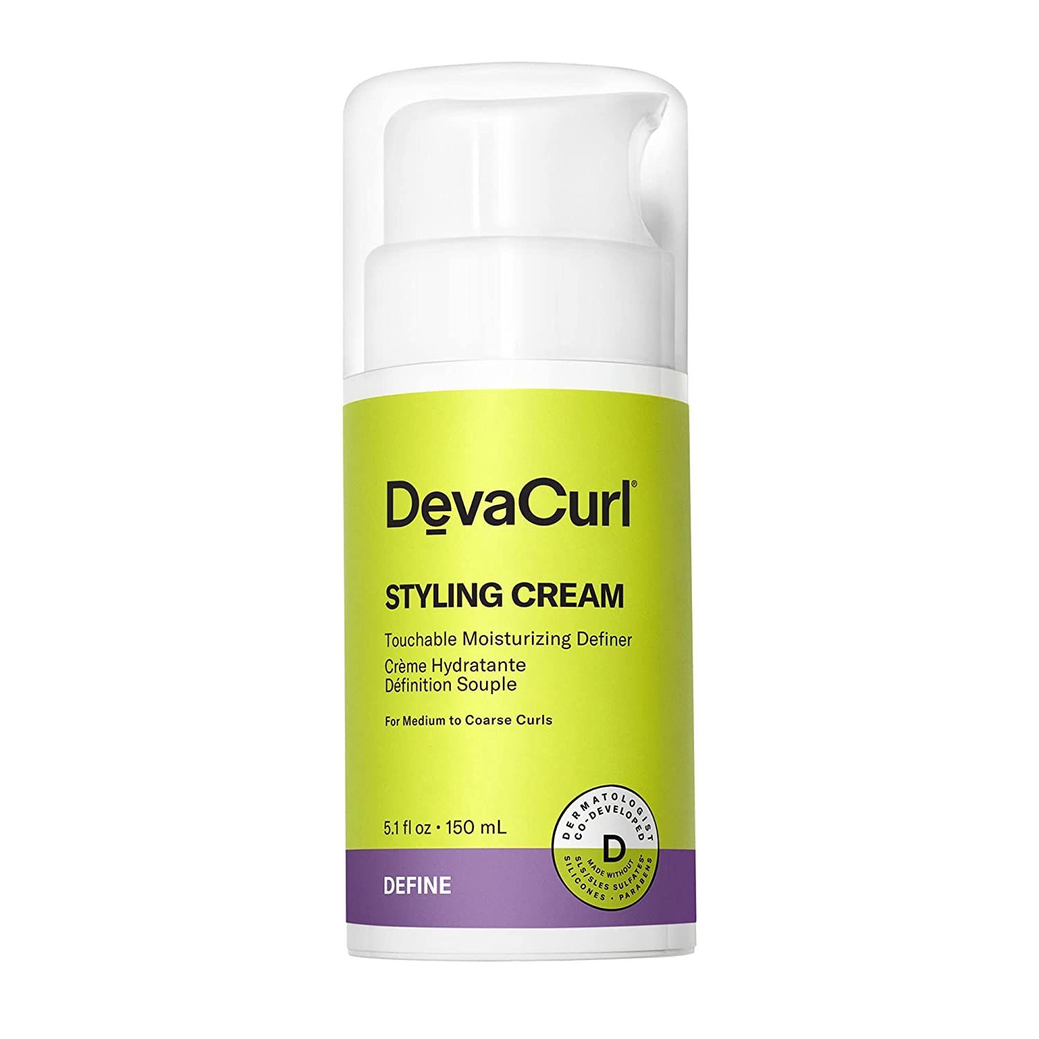 White Smoke DevaCurl Styling Cream Touchable Rich Moisturizing Definer, Citrus Zest, 5.1 fl. oz | Maintains Moisture | Hydrates and Smoothes Curls