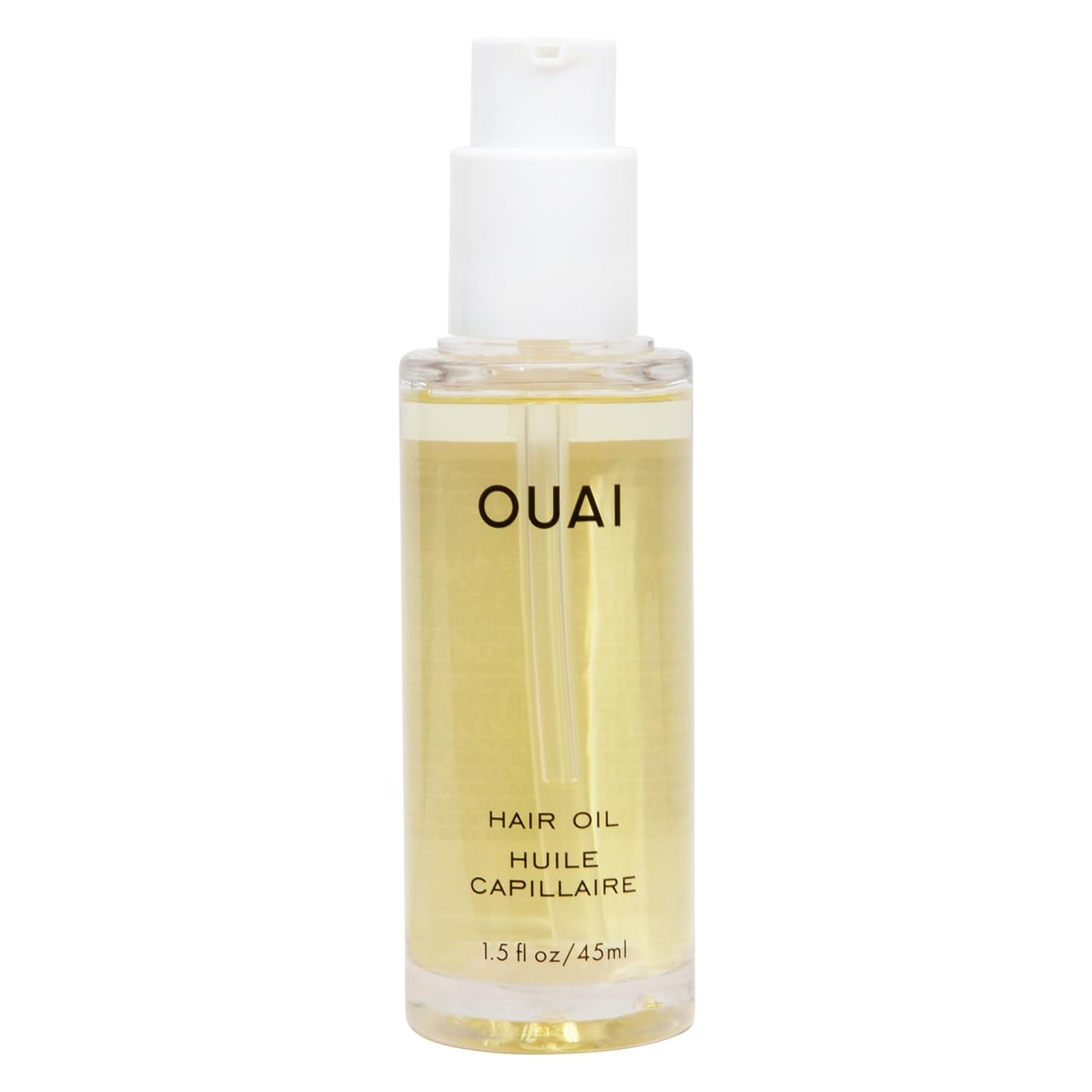 White Smoke OUAI Hair Oil - Hair Heat Protectant Oil for Frizz Control - Adds Shine and Smooths Split Ends - Color Safe Formula - Paraben, Phthalate and Sulfate Free (1.5 fl oz)