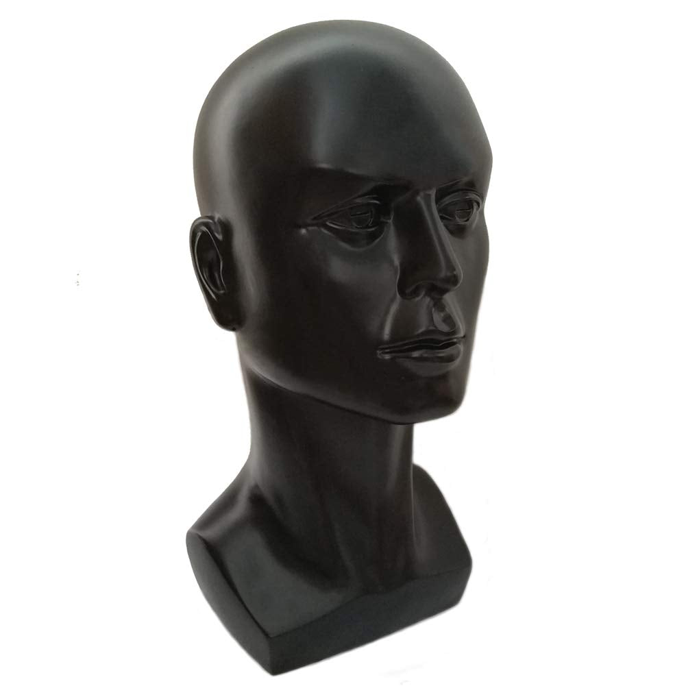 White Smoke LIAMTU Mannequin Head Male Face Model Display Stand for Wigs Hat Glasses Mask Headphone (black)