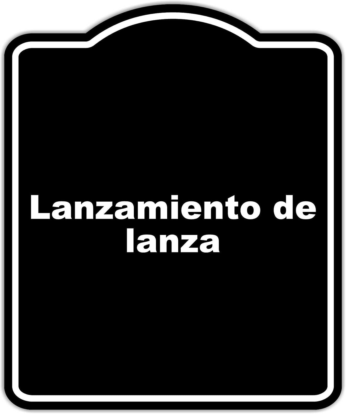 Black Lanzamiento de lanza Spanish BLACK Minimalist Aluminum Composite Sign 20 x 24 inches