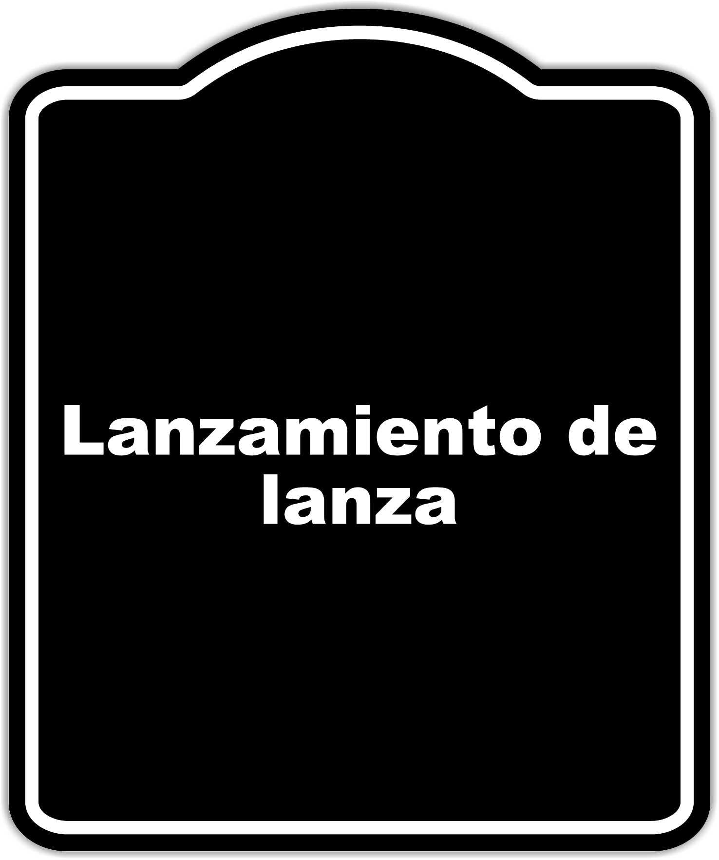 Black Lanzamiento de lanza Spanish BLACK Minimalist Aluminum Composite Sign 20 x 24 inches