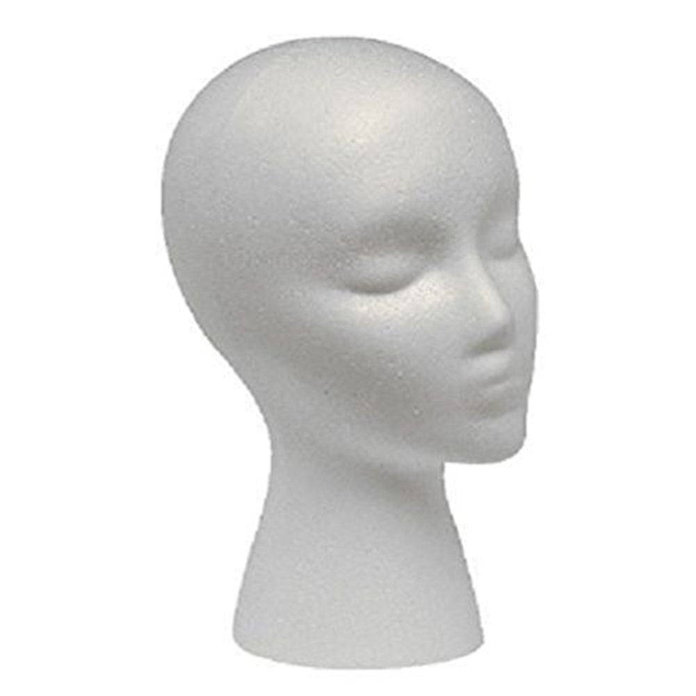White Smoke Female Styrofoam Mannequin Head Model - Wig/Hat Display Stand - Art Work Painting Novelty - Foam White by LIAMTU