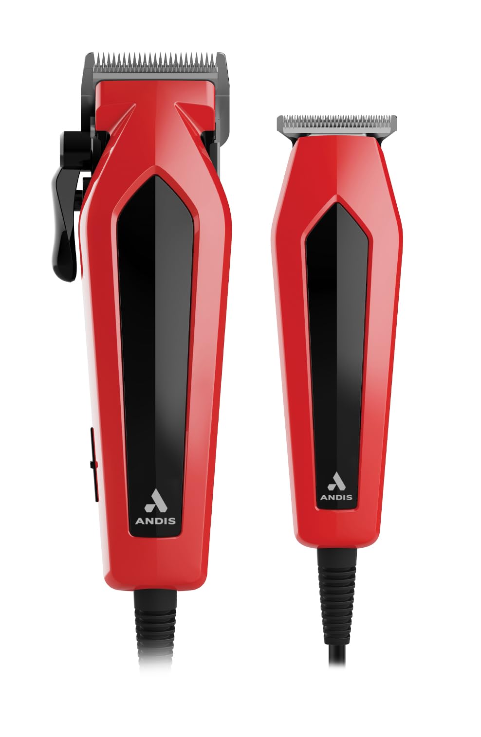 White Smoke Andis 562940 Ultra Clip Corded Clipper & Trimmer 15-PieceHair Cutting Combo Kit, Stainless Steel Blades, Power Pivot Motor, Whisper Quiet, Hanger Loop, Red