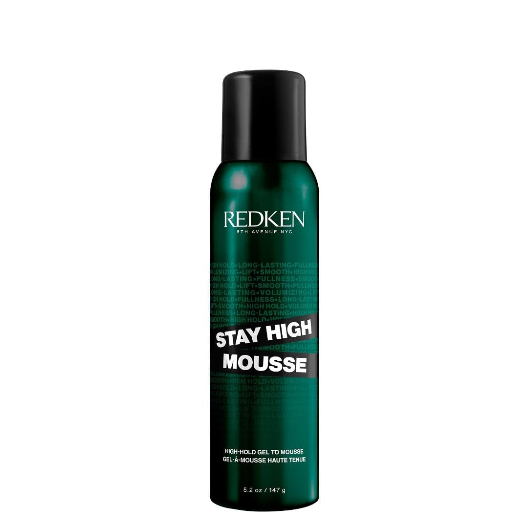 Black Redken Stay High Volumizing Mousse For Fine Hair - High Hold Gel to Mousse, Strong Hold for 24 Hours