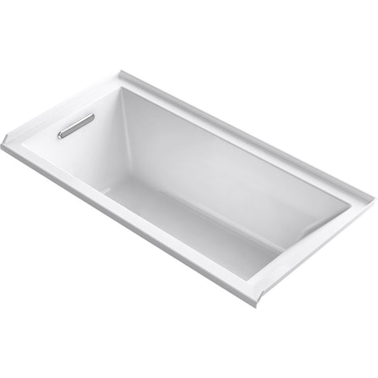 White Smoke Kohler 1121-L-0 Underscore® 60" x 30" alcove bath, left drain, White