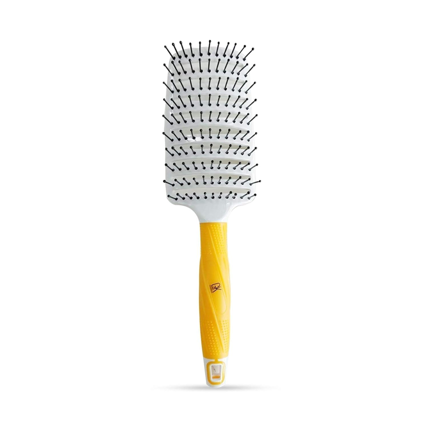 White Smoke GK HAIR Global Keratin Professional Curved Vented Brush 2.5 Inch for Blow Drying Styling Detangling Vent Brush with Pin Bristles & Non Slip Grip for Long Curly Tangled Straight & Thick Hair - Unisex