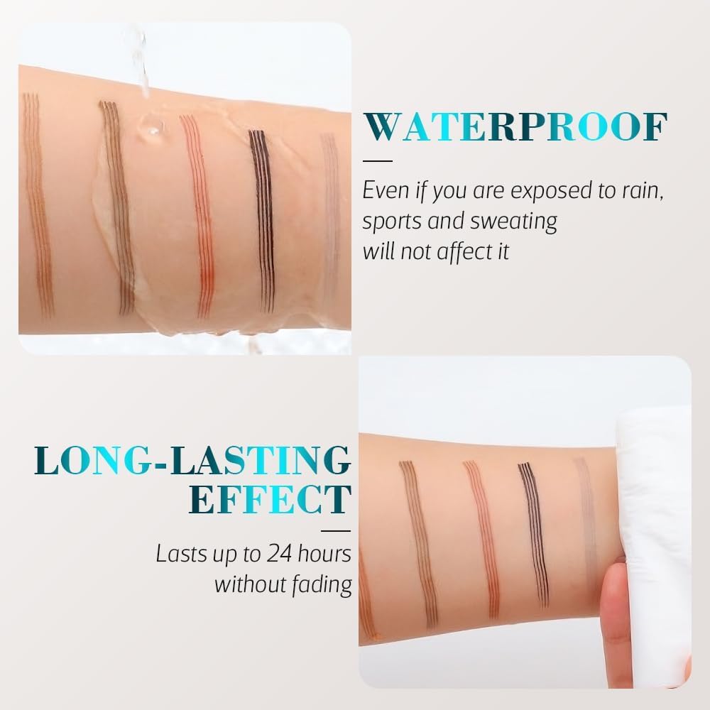 Lavender Microblading Eyebrow Pencil, 2024 NEW Magic Eyebrow Tattoo Pencil 4 Fork Tip, Create Natural Hair-Like Brows, Waterproof Brow Pencil with Micro-Fork Tip (Dark Brown)