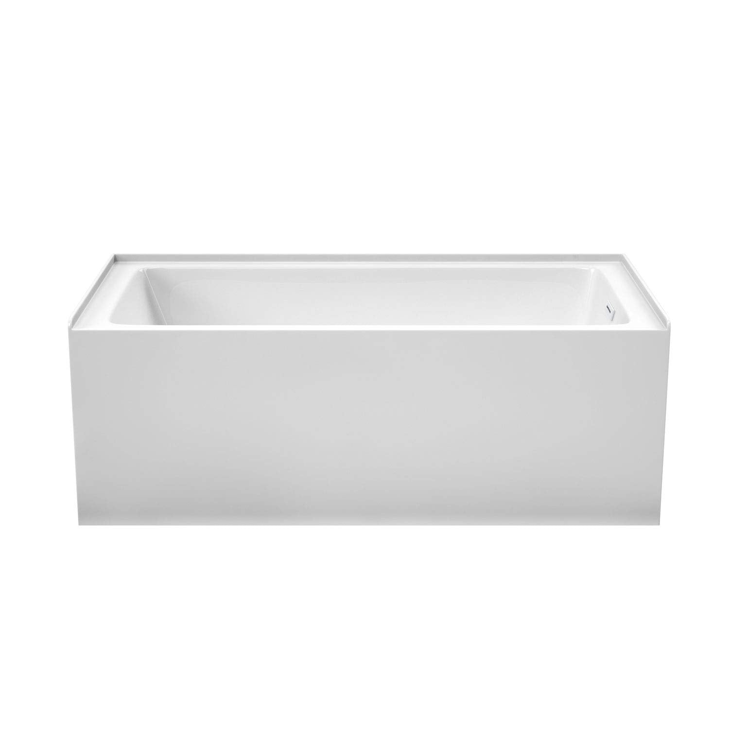 Light Gray Grayley 60 x 30 Inch Alcove Bathtub in White with Right-Hand Drain and Overflow Trim in Shiny White