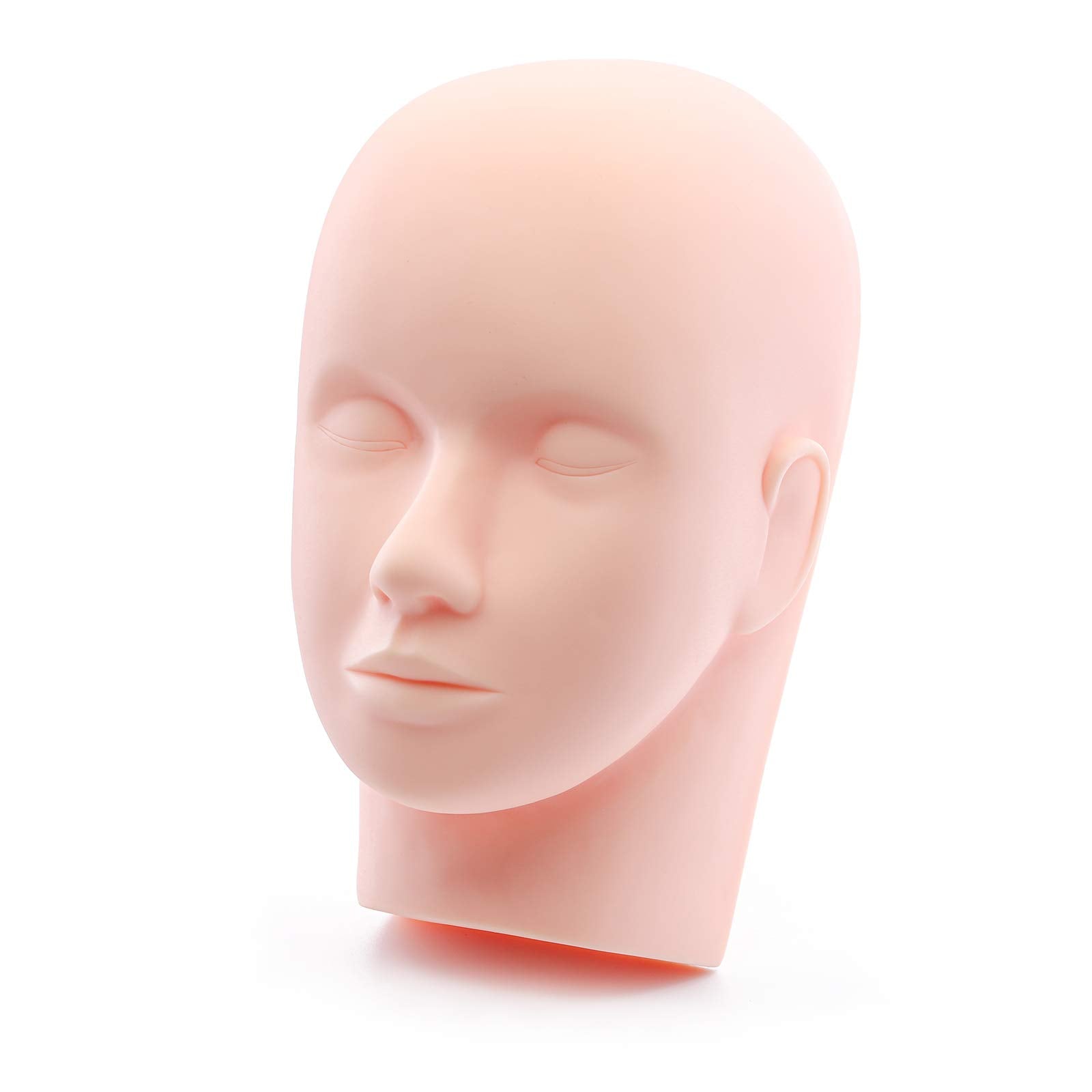 White Smoke Foraineam 2-Pack Practice Training Head Rubber Cosmetology Mannequin Doll Face Head For Eyelashes Makeup Massage Practice