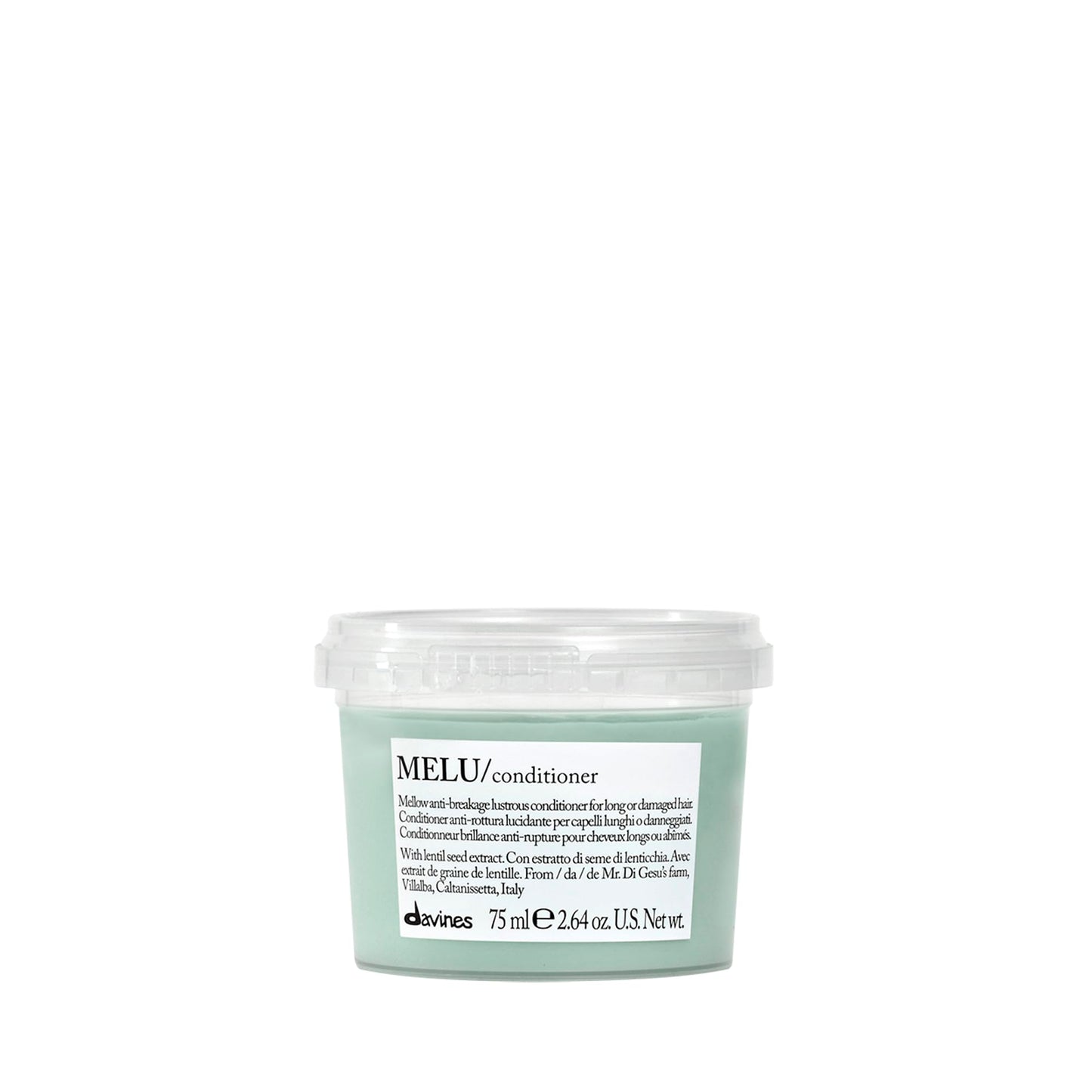 White Smoke Davines MELU Conditioner, Nourishing Light Anti-Breakage Emollient Formula for Long or Damaged Hair - Smooths and Softens Split Ends Weightless with Lentil Seeds, Travel Size, 2.54 Fl Oz