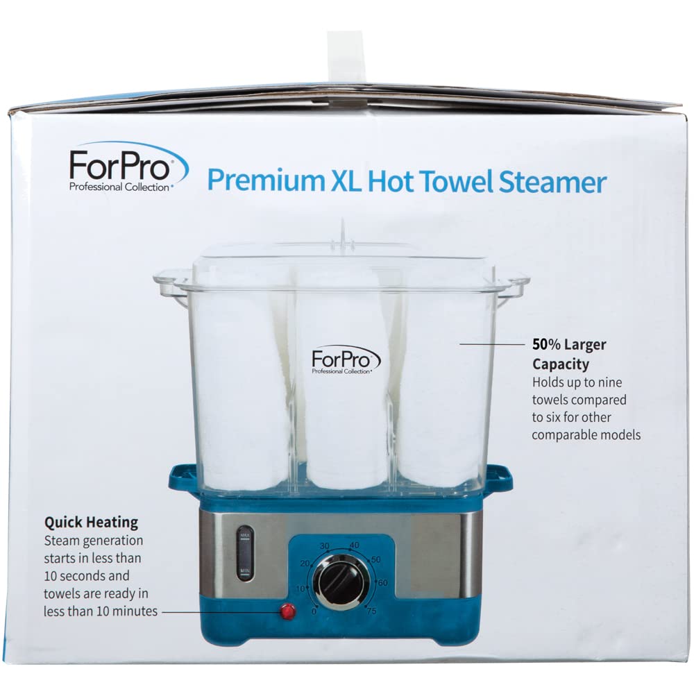 Light Gray ForPro Professional Collection Premium XL Hot Towel Steamer, 50% Larger Capacity, Holds 9 Facial Towels, Quick Heating Steam Towel Warmer for Salons and Spas