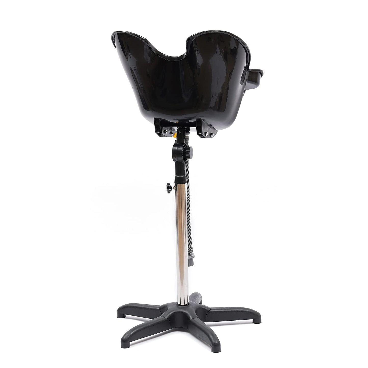 White Smoke Shampoo Bowl Portable Salon Sink with Adjustable Height and Drain, Hair Washing Basin Salon Chair Barber Deep Bowl with Drain Hose