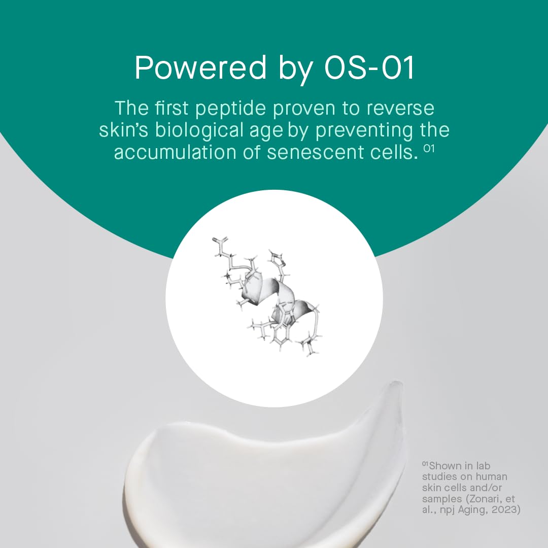 Light Gray OneSkin FACE OS-01 Peptide Topical Supplement | Skin Longevity Age Reversal Moisturizer | Safe for Sensitive Skin, Fragrance-Free, 50 mL / 1.7 oz