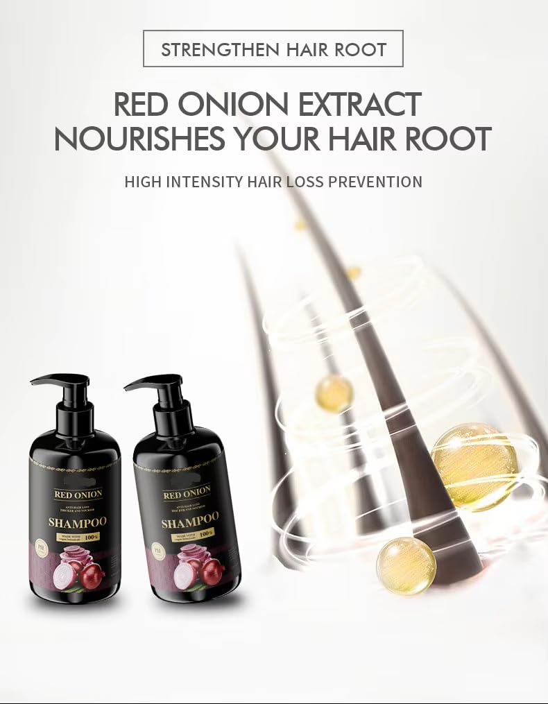 White Smoke Red Onion Shampoo Biotin Keratin 500ml- Anti Hair Loss, Anti Dandruff Shampoo for Hair Growth & Thickening - Salon Grade 100% Vegan, Nourishing Care to Restore Shine Paraben & Sulphate Free