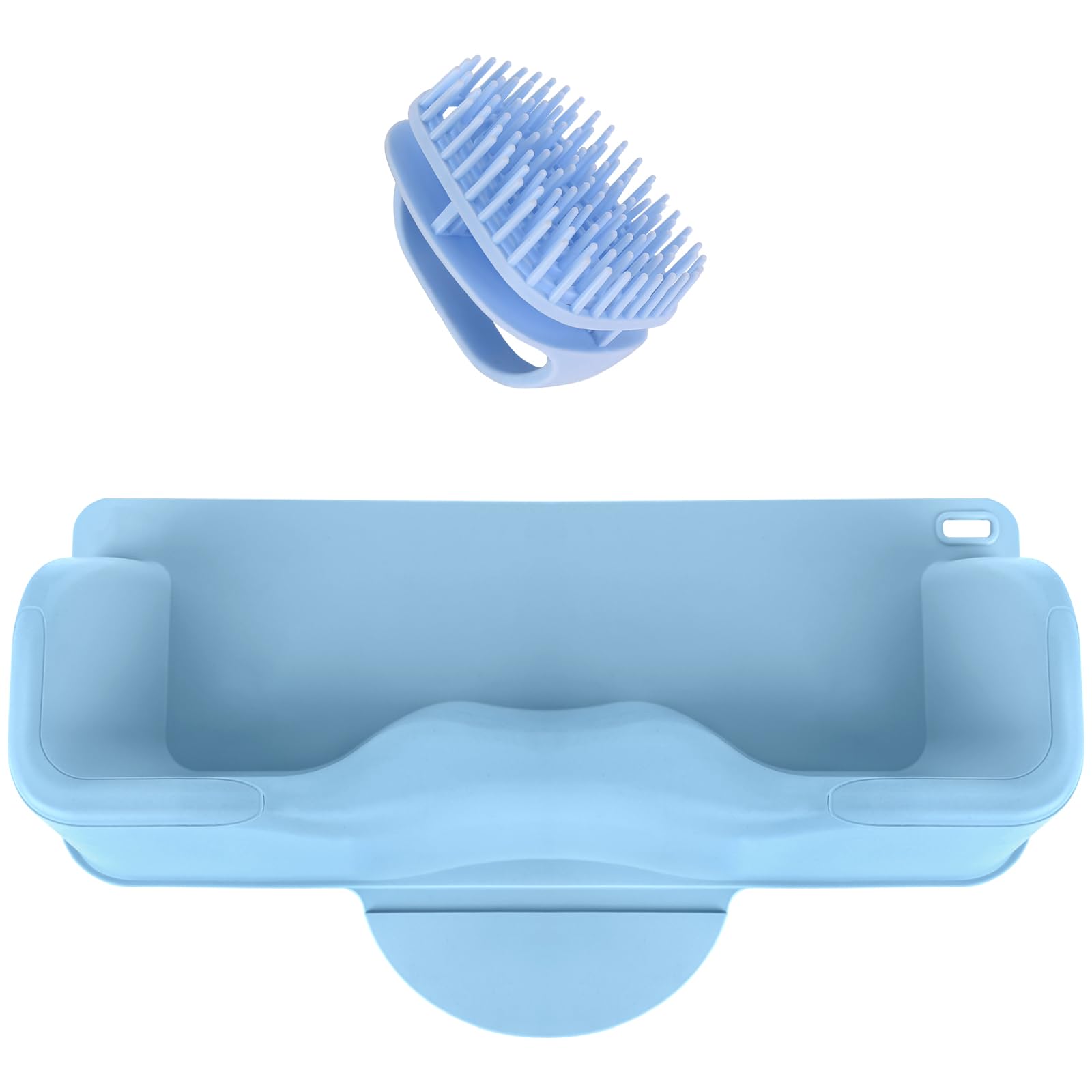 White Smoke Sibosen Hair Washing Station for Kids Hair Washing Neck Pillow with Shampoo Brush, 15 x 8.6 x 3.7 Inches Ergonomic Kids Hairs Washing Station for Sink or Bathtub